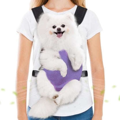 Pet Carrier Backpack, Hands-Free Adjustable Dog Front Carrier Legs Out & Easy-Fit Dog Backpack Carrier for Hiking Camping Traveling Cycling for Small Dogs and Rabbits (Large, Purple) by Hpetppy