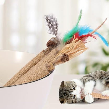 Cat Toys Cat Chew Toys, Silvervine Sticks Catnip Rope Toys for Cats Teeth Cleaning, Kitten Dental Care, Kitty Toys for Indoor Cats Increase Appetite,Enhances Oral & Dental Health (4 Pack) - Image 5