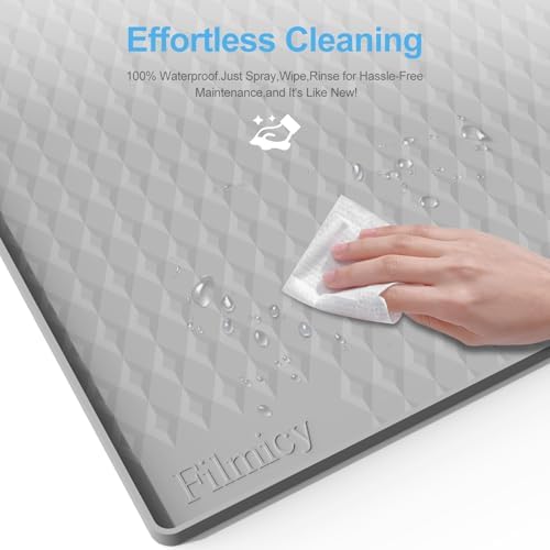 Filmicy Pee Pad Holder for Dogs,Silicone Dog Puppy Pad Holder, 24 x 24 No Spill Raised Lip High Edge,Portable, Leak-Proof Mat Holder for Dog Training Pads,Square Potty Trays for Home Floor Protection - Image 4