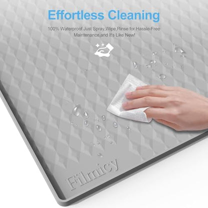 Filmicy Pee Pad Holder for Dogs,Silicone Dog Puppy Pad Holder, 24 x 24 No Spill Raised Lip High Edge,Portable, Leak-Proof Mat Holder for Dog Training Pads,Square Potty Trays for Home Floor Protection - Image 4