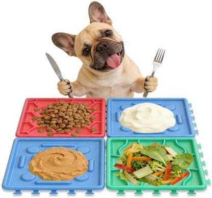 Dog Lick Mat for Training and Boredom Relief, Non-Slip Slow Feeder Puzzle with Suction Cups for All Breed Dogs and Cats, Dishwasher Safe Pet Dish for Dry and Wet Food by Whiskopia