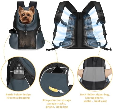 WOYYHO Pet Dog Carrier Backpack, Ventilated Mesh Small Dog Front Backpack - Image 3