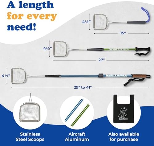 Sand Dipper Metal Cat Litter Scoop – Long Handle Cat Poop Scooper for Litter Box (27”), Heavy-Duty Stainless Steel Kitty Litter Scoop (Junior) - Image 2