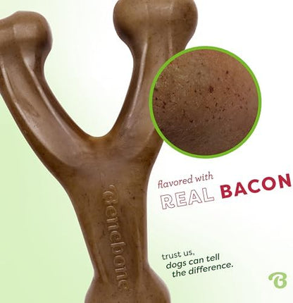 Benebone 2-Pack Wishbone Toy for Aggressive Chewers, Real Bacon, Medium - Image 2