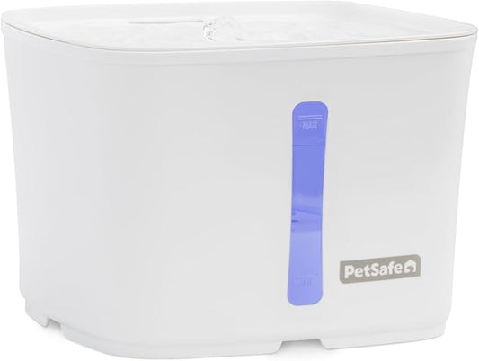 PetSafe Viva Pet Fountain - Encourages Healthy Hydration - Automatic Water Dispenser with Double Filtration - Ultra Quiet Water Fountain - Easy to Assemble & Clean - Stainless Steel - 64 oz