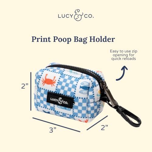 Lucy & Co. Sunny in Sicily Dog Poop Bag Holder and Dispenser, Clips to Leash, Water-Repellent Neoprene, Includes Refill Roll - Image 2
