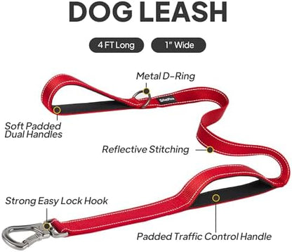 PetiFine 4FT Heavy Duty Dog Leash with Soft Padded Double Handle - Image 3
