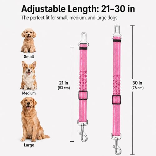 Dog Seat Belt 2Pcs, Retractable Pet Car Harness, Adjustable Dog Seat Belts - Image 4