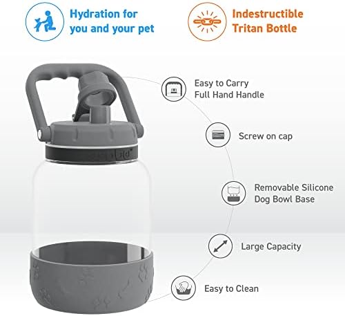 Asobu Buddy Bottle a Stainless Steel Insulated Water Bottle for with Removable Dog Water Bowl and Dog Food and Treat Storage Bowl (Green, 50 Ounce) - Image 2