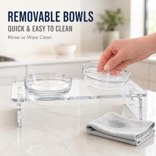 Acrylic Dog Bowl Stand, 3.7in Elevated Cat Bowls, 4 Bowls - Image 5