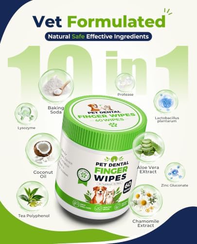Dog Dental Wipes for Teeth Cleaning, Finger Toothbrush Wipes for Dogs Cats,Dog Teeth Cleaning Wipes Reduce Bad Breath & Plaque Tartar, No-Rinse Daily Oral Care,Dog Toothbrush & Toothpaste Alternatives - Image 5