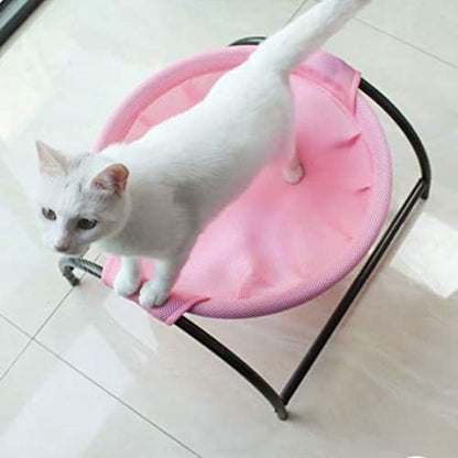 JUNSPOW Cat Bed Sleeping Cat Hammock, 16.9in x 16.9in x 9.5in, Pink - Image 2