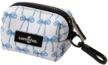 Lucy & Co. Bowwow Wow! Dog Poop Bag Holder and Dispenser, Clips to Leash, Water-Repellent Neoprene, Includes Refill Roll by LucyCo
