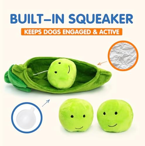 Hide and Seek Dog Toys Squeaky Pea Balls for Small Medium Dogs - Image 3