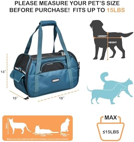 JESPET Soft-Sided Airline-Approved Dog & Cat Carrier Travel Bag - Image 2