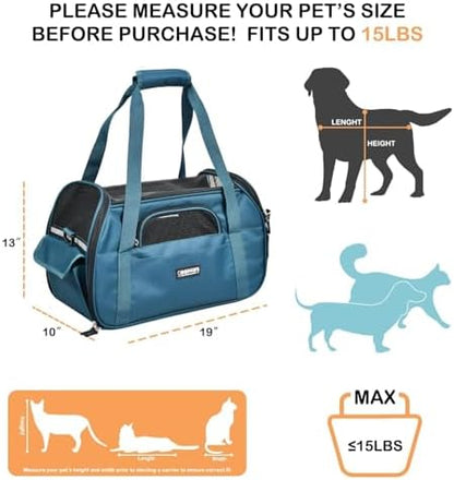 JESPET Soft-Sided Airline-Approved Dog & Cat Carrier Travel Bag - Image 2