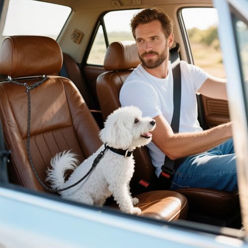 Pawaboo Dog Seatbelt for Car, Reflective Rope with Heavy Duty Buckle, Black - Image 7