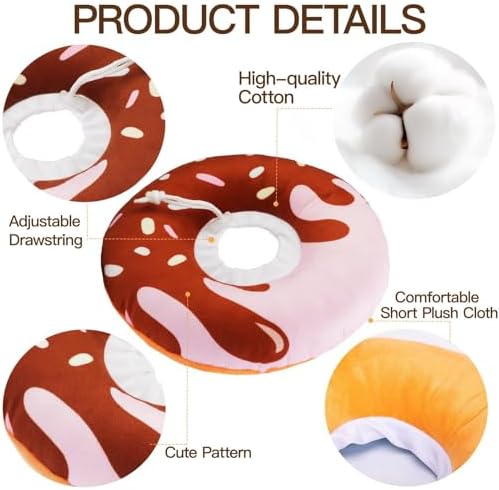 Cat Cone Collar Soft, Cute Cat Donut Collar After Surgery, Adjustable Kitten Recovery Cones to Stop Licking, Lightweight Neck Elizabethan Collars for Cats Kittens (Chocolate, Large) - Image 5