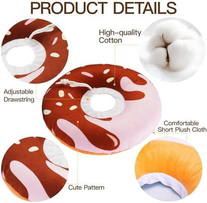 Cat Cone Collar Soft, Cute Cat Donut Collar After Surgery, Adjustable Kitten Recovery Cones to Stop Licking, Lightweight Neck Elizabethan Collars for Cats Kittens (Chocolate, Large) - Image 5