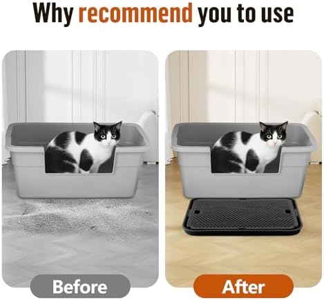 Cat Litter Box Step, Large Cat Litter Ramp with Filter Function, Black - Image 6