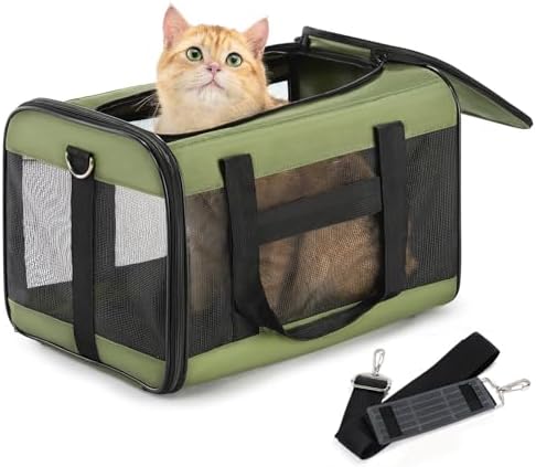 Conlun Cat Carrier Soft-Sided Pets Travel Carriers,Green M by Conlun