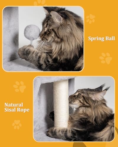 Aechonow Cat Tree Tower for Large Cat, Cat Bed House with Large Perch - Image 6