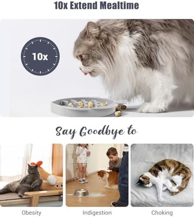 Coomazy Slow Feeder Cat Bowl Silicone Pet Puzzle Feeder for Slow Eating - Image 3