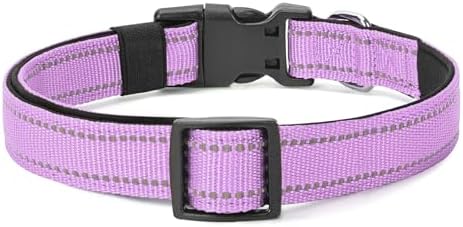 Reflective Dog Collar, Adjustable Nylon for Puppy, Lavender XS - Image 6