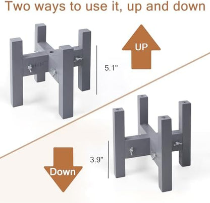Elevated Dog Bowl Stand Adjustable Dog Food Holder 7”H Small Grey - Image 4