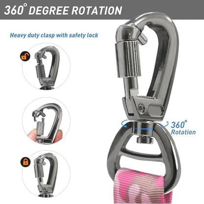 Hotsky Tactical Bungee Shock Absorbing No Pull Dog Leash,Pink Camo,4-6FT - Image 4