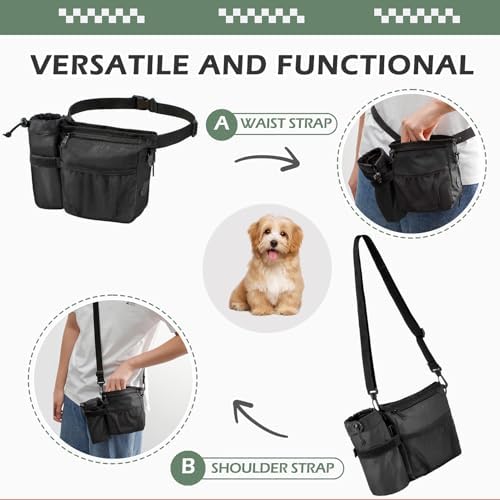 Dog Treat Training Pouch Built-in Poop Bag & Side Pocket Dispenser - Image 4