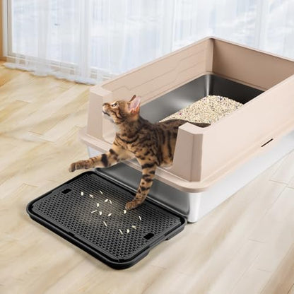 Cat Litter Box Step, Large Cat Litter Ramp with Filter Function, Black - Image 7