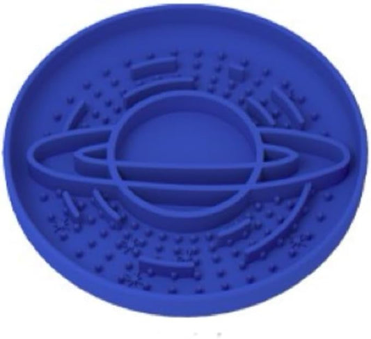 Dog Slow Feeder Bowl for Dogs and Cats Enrichment Accessories Star Planet Easy Clean Pet Slow Feeder/Suction Cups, Licking Pad for Anxiety Relief and Boredom Reduction (Earth Blue)