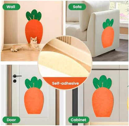 Carrot Cat Scratching Post and Wall Mounted Scratching Mat, Cute Tall Scratching Post,Indoor Nature Sisal Cat Scratcher for Cats and Kittens - Image 5