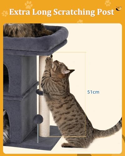 Aechonow Cat Tree for Large Cat,2 Cozy Cat Condo House for Large & Fat Cats - Image 6