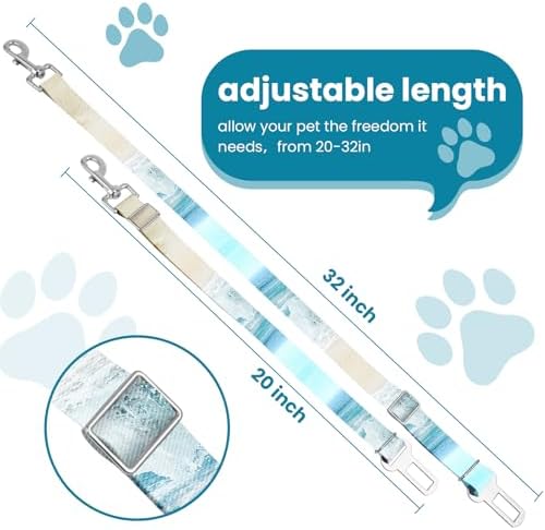 Adjustable pet cat and Dog car seat Belt，The Lanyard is Flexible and Adjustable from 20 to 33 inches (whelks) - Image 2