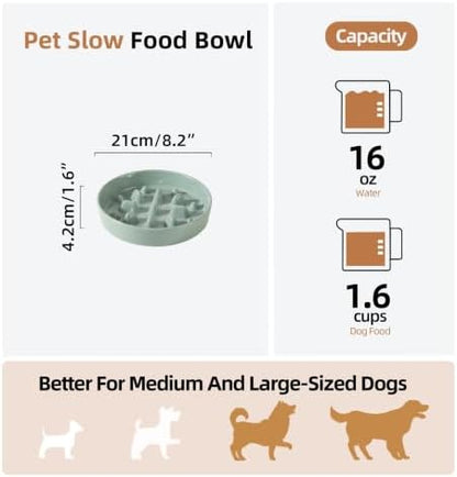 Havniva Ceramic Slow Feeder Dog Bowls, 8.3 in Slow Feeder for Medium Breed - Image 2