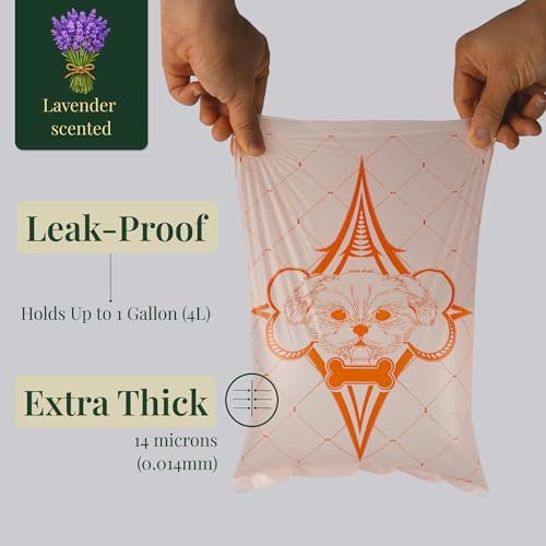 Thick Dog Poop Bags Rolls, Leak-Resistant Pet Waste Bags, 120 Count (8 Rolls), 9x13 in Large, Lavender Scented, Fits Most Dispensers, Pink - Image 4