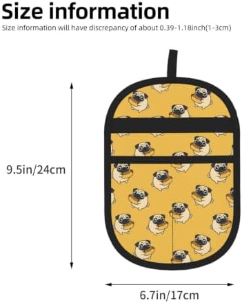 Pug Dog Eating Hotdog Puppy Yellow Pet Hair Removal Glove For Cats Dogs - Image 3