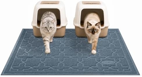 Yimobra Cat Litter Mat, Waterproof Litter Trapping Mat, 47x36, Tea Blue by Yimobra