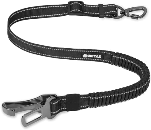 Joytale 3-in-1 Bungee Dog Seat Belt for Car, Medium and Large Dogs, Black by Joytale