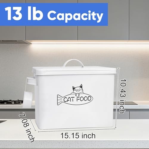 Vumdua Large Dog and Cat Food Storage Container, Farmhouse Pet Food Storage Containers with Lid and Dry Food Scoop, Durable Airtight Cat Container 12-13 lbs Capacity, Great Gift for Pet Owners - Image 2