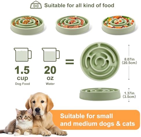 Slow Feeder Dog Bowls,Puzzle Dog Bowl with Anti-Slip, Slow Feeder & Non-Slip Design, Boredom and Anxiety Reducer, Suitable for All Breed Dogs and Cat - Image 2