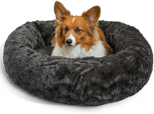 Best Friends by Sheri Original Calming Donut Dog Bed, Mink Gray, 30" by BestFriendsbySheri