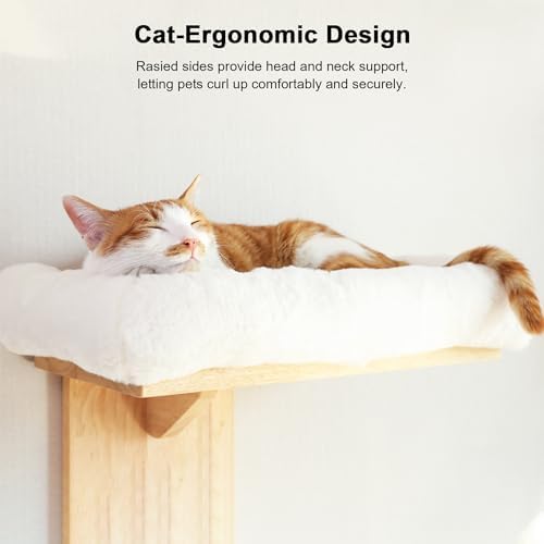 FUKUMARU Cat Wall Shelves, 2 Platform with Soft Cushion Perch - Image 4