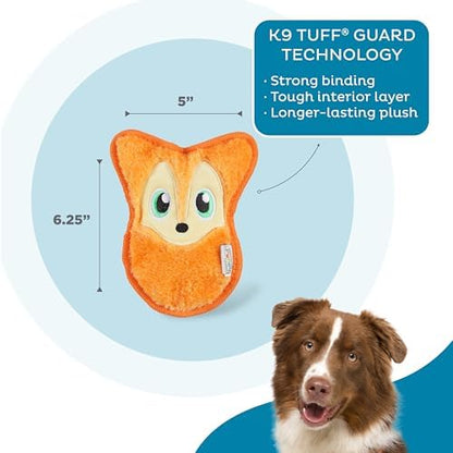 Outward Hound Durablez Minis Tough Chew Plush Squeaky Dog Toy, Fox, 6.3" - Image 3