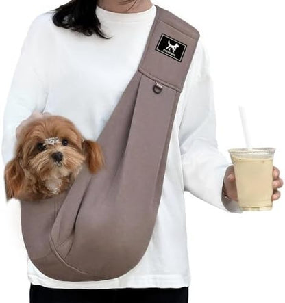 Dog Sling Carrier for Small Dogs up to 15 lbs, Hands-Free, Size M by PAWPUBBY