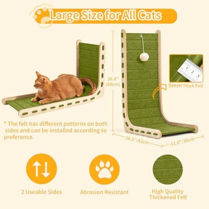 Felt Cat Scratcher for Indoor Cats,26.8 Inch,Green - Image 3