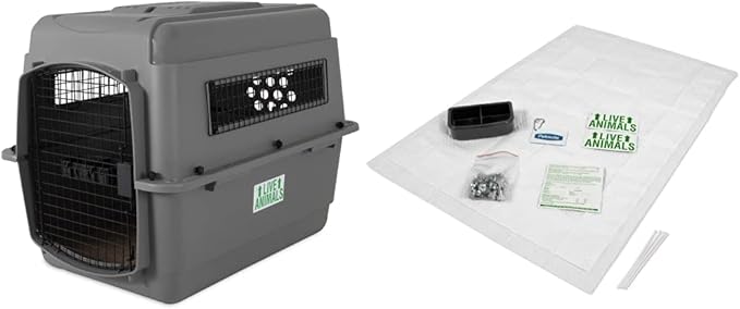 Petmate Sky Kennel Pet Carrier (32 Inch) and Petmate 290300 Kennel Travel Kit