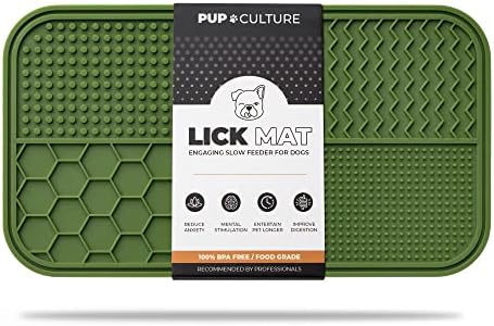 Pup Culture Dog Lick Mat for Dogs, Feeding Pad for Anxious Pets Plus 4 Different Puzzles for Mental Stimulation for Dogs - Supports Mental, Dental, and Digestive Health, Bite Resistant and Heavy Duty by PupCulture